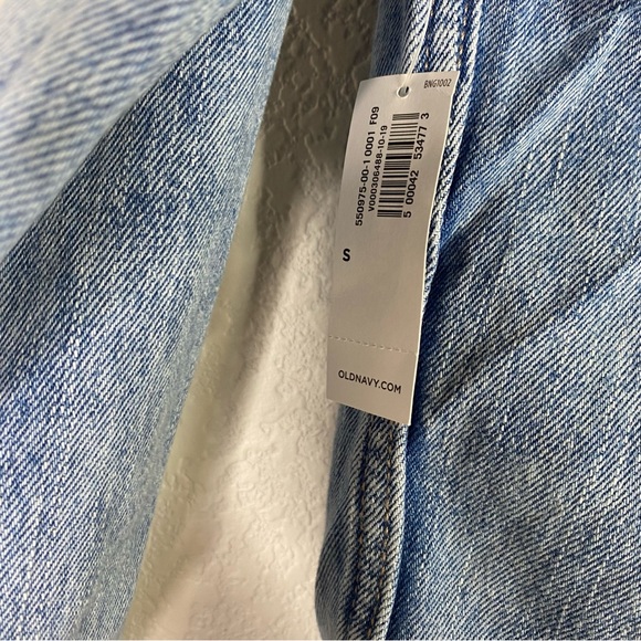 Old Navy Medium Wash Distressed Denim Blue Jean Jacket - Picture 6 of 8